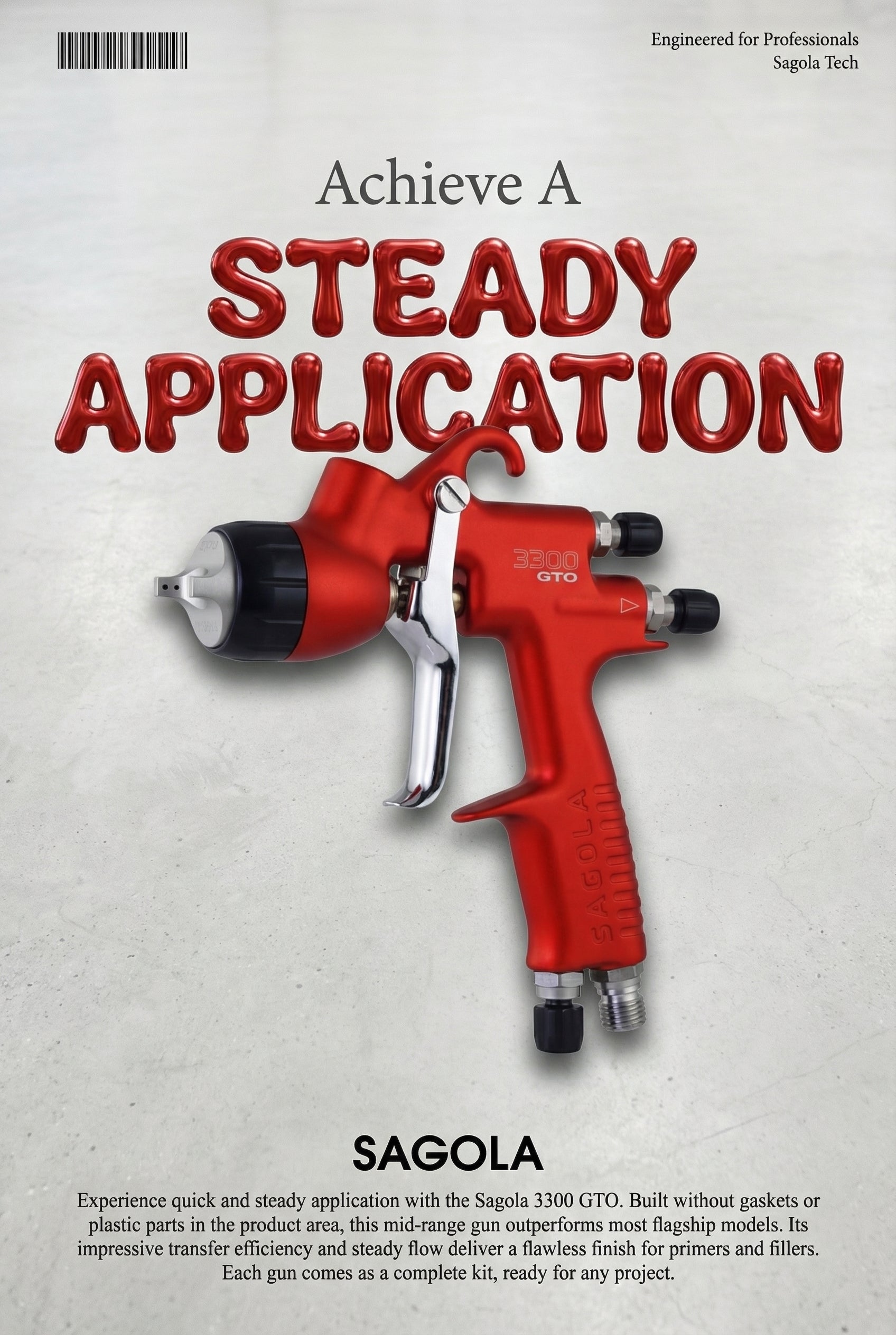 Sagola 3300 GTO Spray Gun | Primer & Filler