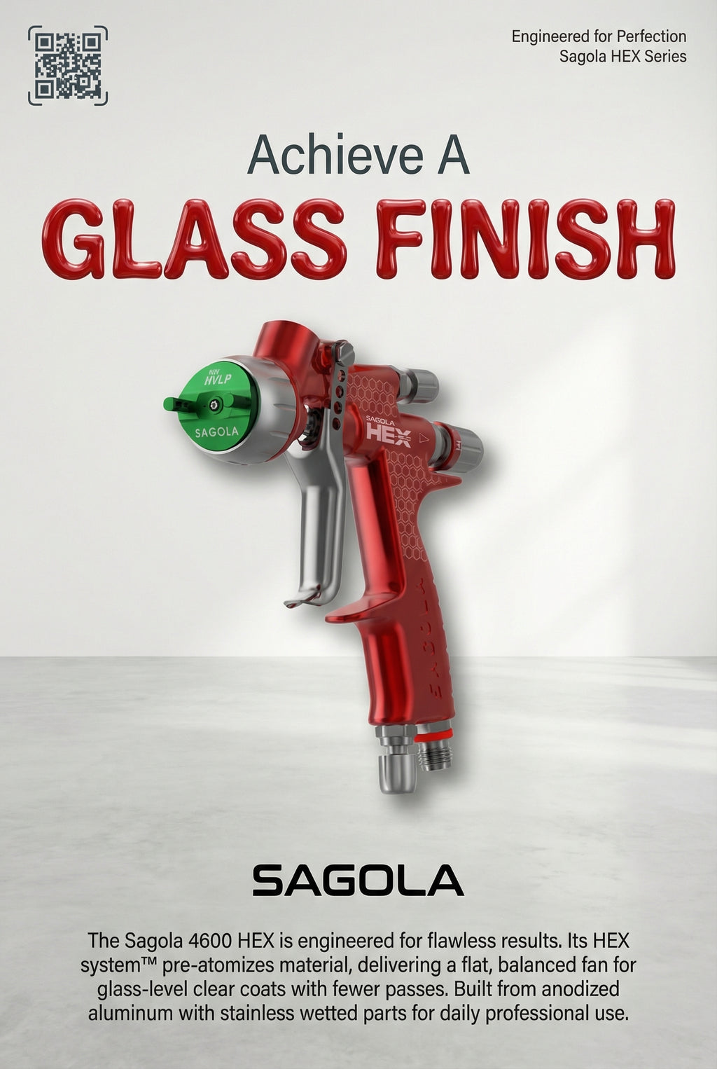 Sagola 4600 HEX Spray Gun | Clear, Base, HVLP
