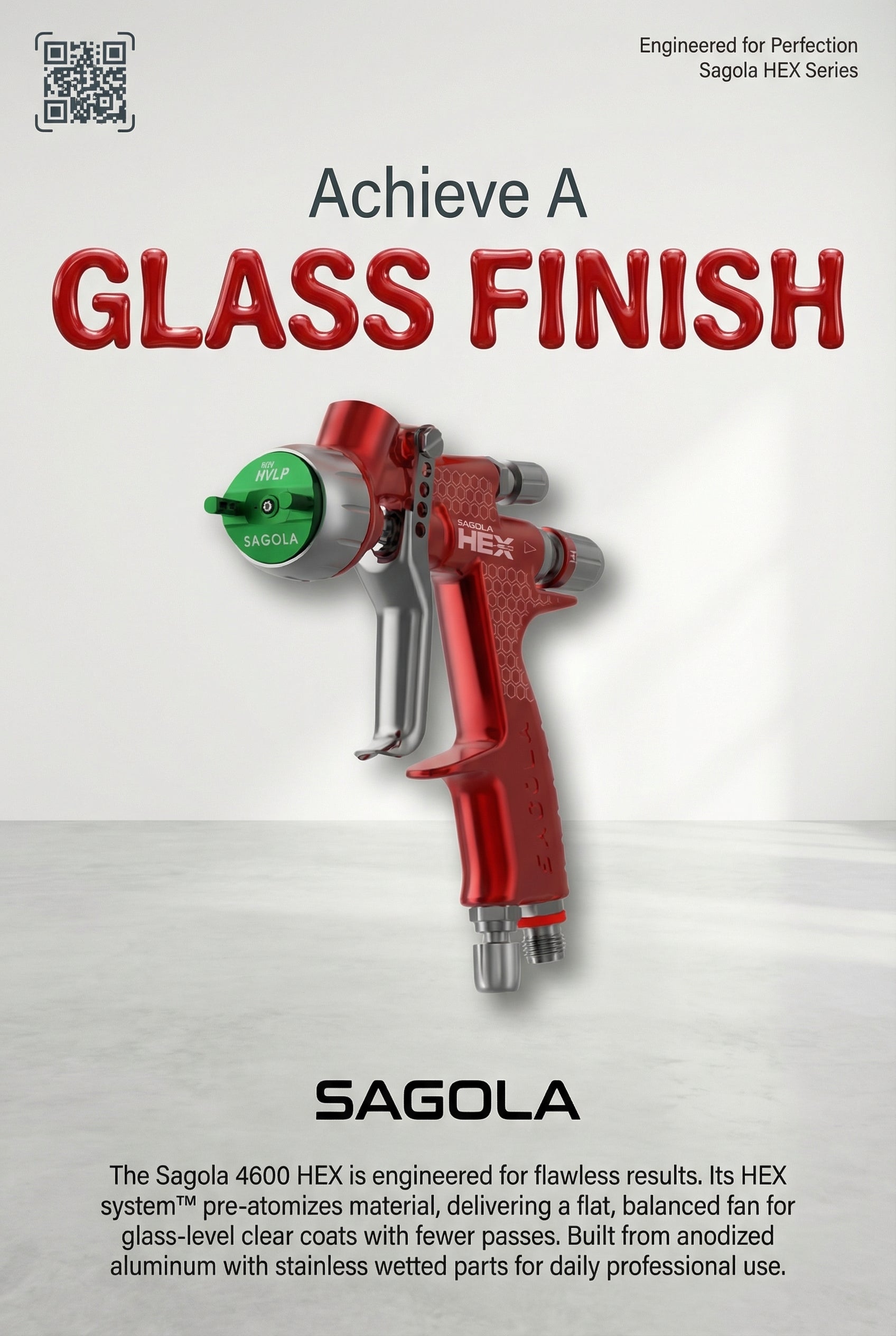 Sagola 4600 HEX Spray Gun | Clear, Base, HVLP